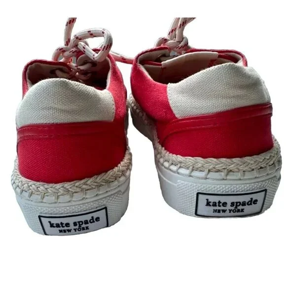 Kate Spade New York Women's Boat Party Espadrille Sneakers - Coral Rose Size 7.5 - Picture 3 of 7